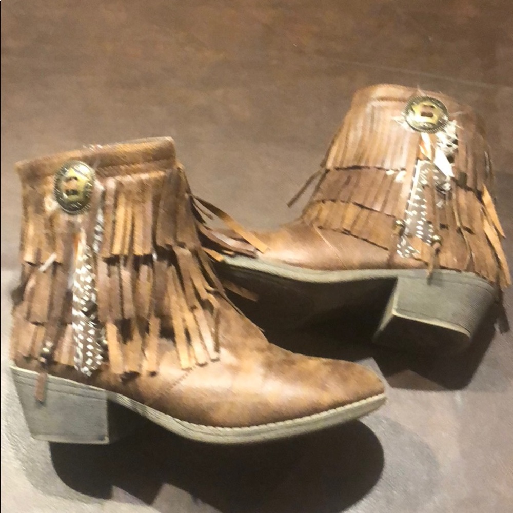 Justice fringed ankle boots